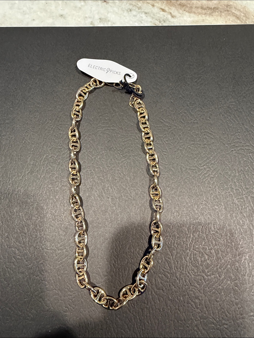 Electric Picks Gold Link Necklace